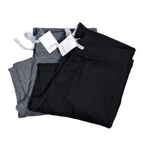 NWT | 2 Pack Black & Gray Drawstring Straight Leg Lounge Pants | Small